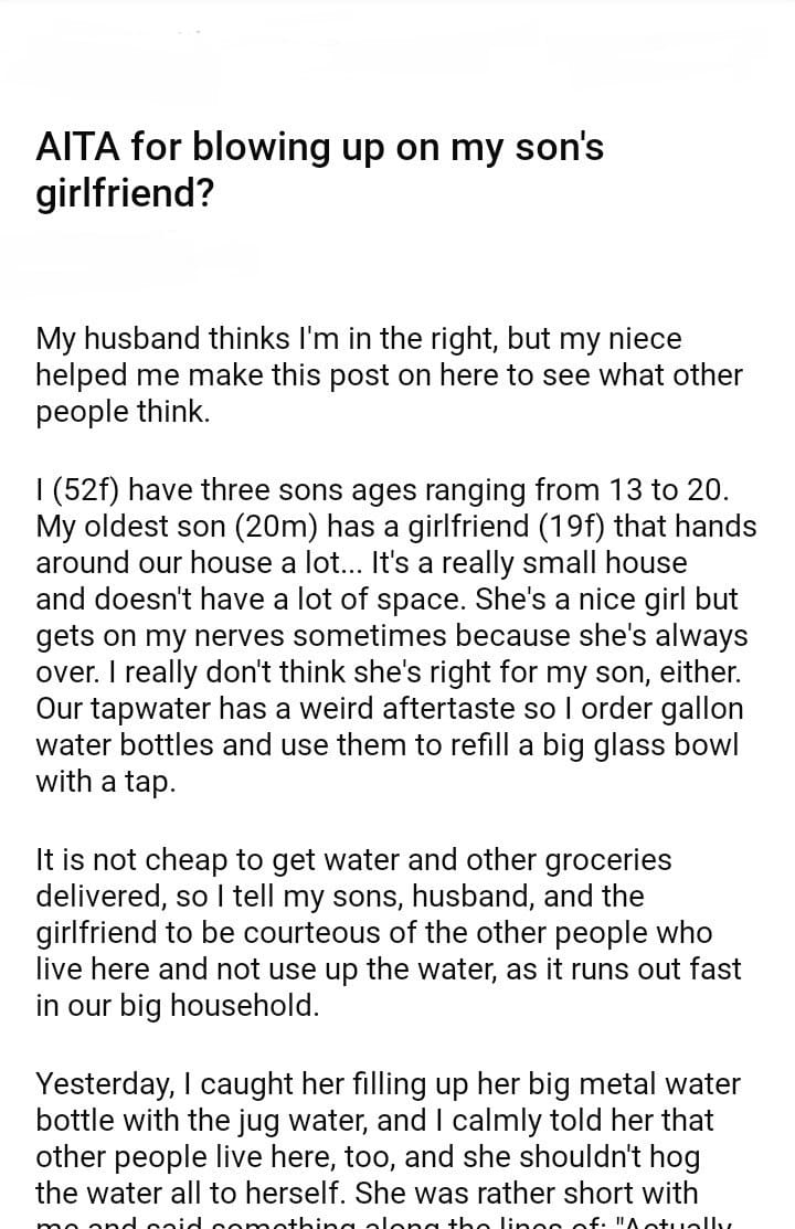AITA for my son's girlfriend? - DJOTD.com