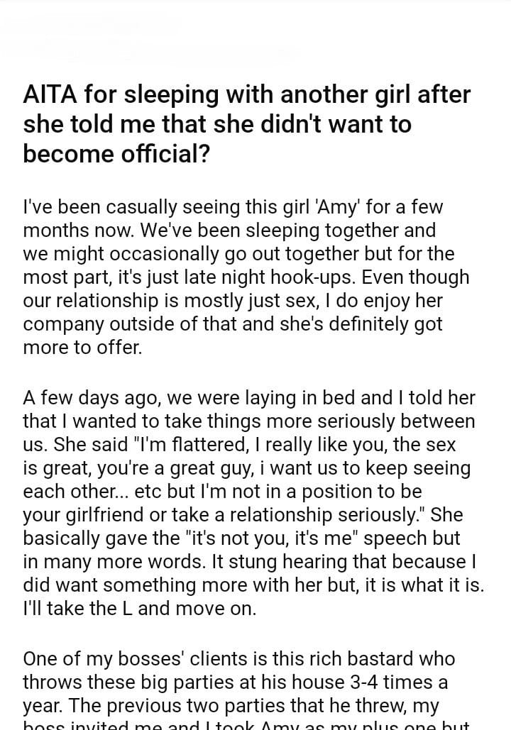 AITA for when she told me that she didn’t want to become official ...