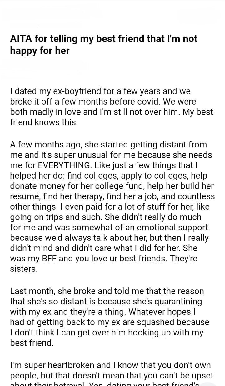 AITA for telling my best friend that I’m not happy for her – DJOTD.com