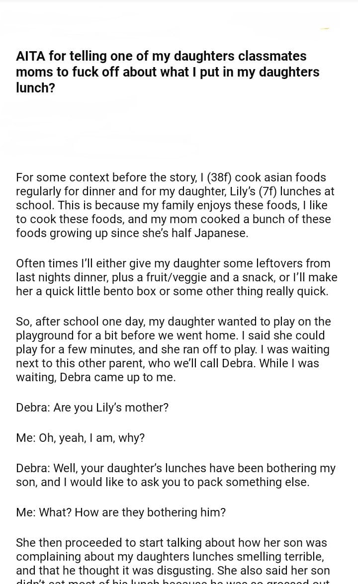 Aita For Telling One Of My Daughters Classmates Moms Djotd Aita For Telling One Of My Daughters Classmates Moms Djotd