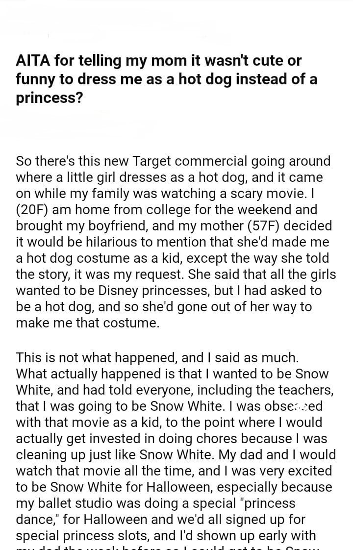 Aita For My Mom It Wasn T Cute Or Funny To Dress Me Djotd